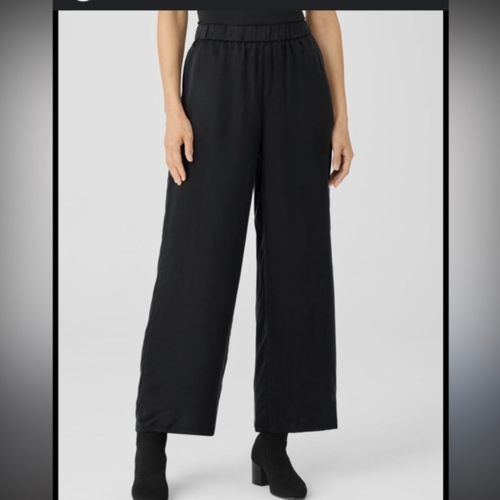 Eileen Fisher Black Wide-Leg Pants woman’s large
